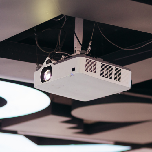 Ceiling-mounted video projector